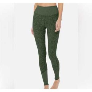 Alo Yoga Women's High Rise Alosoft Lounge Leggings Green Stretch Yoga Gym